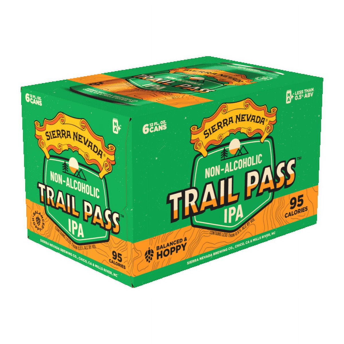 Sierra Nevada Trail Pass Non-Alcoholic IPA Craft Beer, Alcohol Free, 6 Pack, 12 fl. Oz. Cans