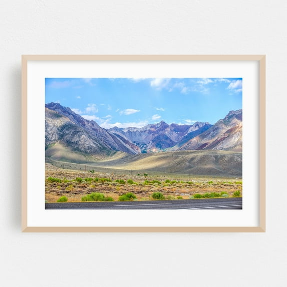 Sierra Nevada Wonder - California Photography Mountain Landscape Scenic Nature Desert Travel Poster Rural Oak Framed Wall Art Print 5 x 7 inches