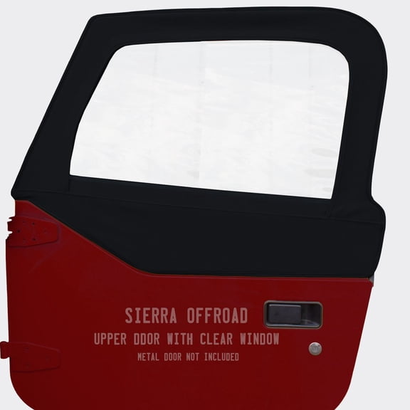 Sierra Offroad Replacement Upper Door Skins for Jeep Wrangler TJ 1997-2006, Twill Vinyl, Black