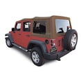 thumbnail image 1 of Sierra Offroad Soft Top for 2007 to 2009 Jeep Wrangler JK - Saddle, Sailcloth Vinyl - 4 Door Jeep Soft Top with Rear Plastic Tinted Windows - Factory Precision Fit Replacement - No Upper Door Skins, 1 of 2