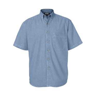 Port & Company Men's Short Sleeve Denim Shirt - Value Washed Cotton Shirt