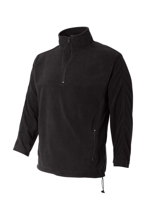- Unisex Microfleece Quarter-Zip Pullover - 3351 - Onyx Black