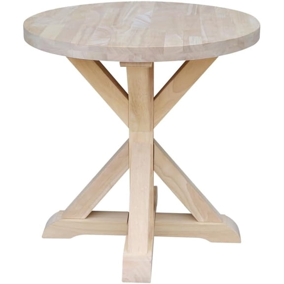 Sierra Round End Table, Solid Wood, Real Parawood, 26