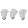 thumbnail image 1 of Sierra Socks Baby Girls Single Cuff with Ripple Non Skid Seamless Toe Kids Toddlers 3 Pairs Socks (White), 1 of 7