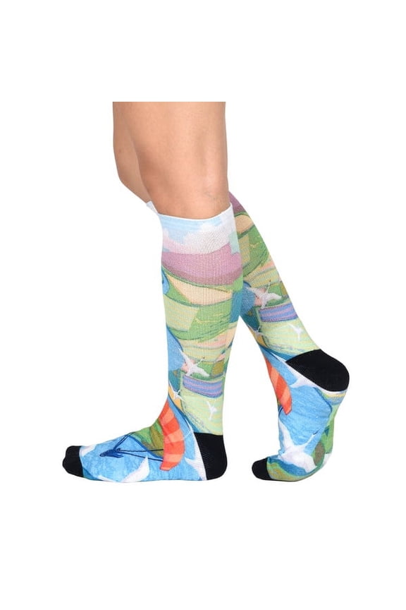 Birds' Eye View Pattern CoolMax Socks, Nature Collection for Men & Women Eco-Friendly Crew Socks