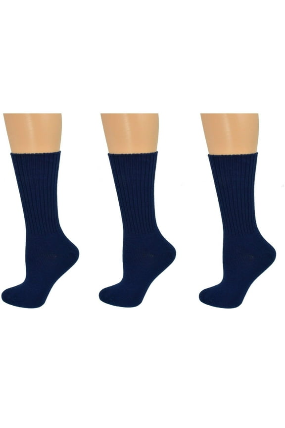 Boys & Girls Midweight Organic Cotton School Crew Socks, 3 Pack, Durable Fit