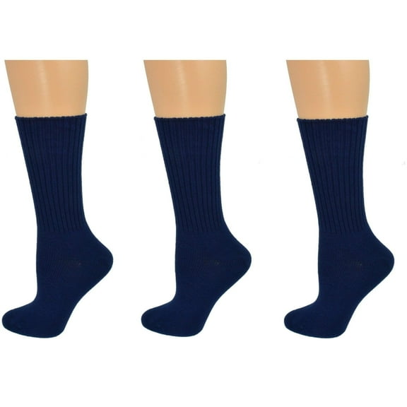 Sierra Socks Boys & Girls Midweight Organic Cotton School Crew Socks, 3 Pack, Durable Fit