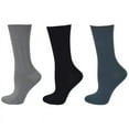 thumbnail image 1 of Sierra Socks Cable Pattern Crew Bamboo 3 Pair Pack Socks (Assorted-II (Navy/Charcoal/Gray)), 1 of 9