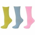 thumbnail image 1 of Sierra Socks Cable Pattern Crew Bamboo 3 Pair Pack Socks (Assorted-III (Pink/Blue/Yellow), 1 of 16