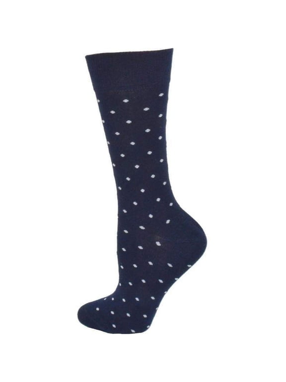 Combed Cotton Pin Dot Crew Casual Women's Socks W913