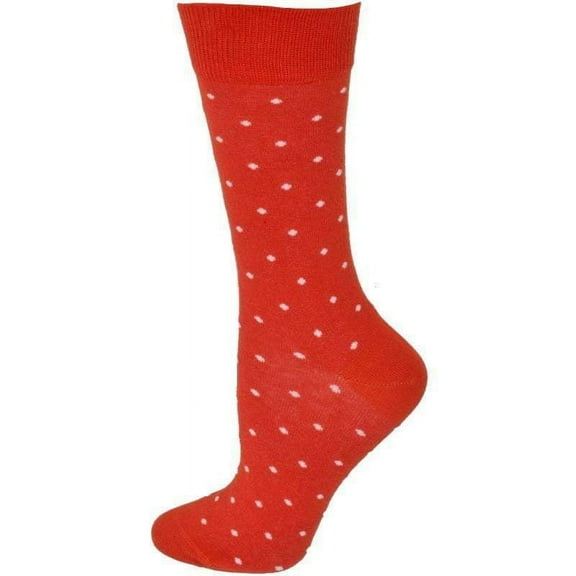 Sierra Socks Combed Cotton Pin Dot Crew Casual Women's Socks W914