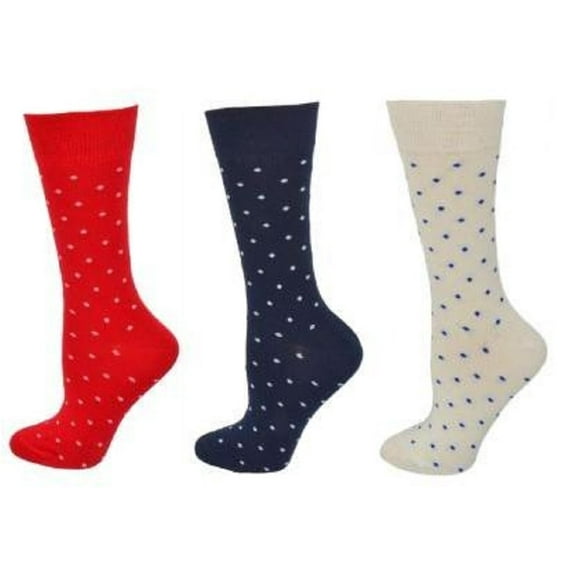 Sierra Socks Cotton Small Dot Pattern Crew Casual Women's 3 Pair Pack Socks