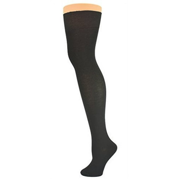 Sierra Socks Cotton Super Sexy Thigh Hi With Hold-Up comfortable Cuff (Shoe Size 6-9, Socks Size 9-11, Black)