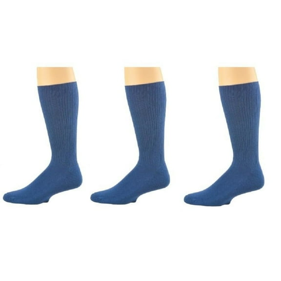 Sierra Socks Arthritic Men’s Crew Cushioned Sole Smooth Toe - 3 Pairs, Navy, Size 10-13