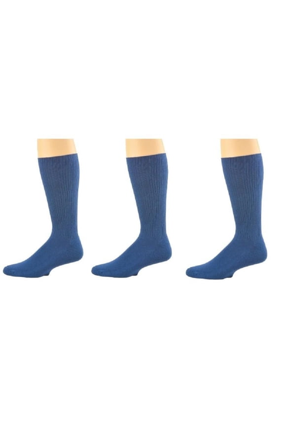 Arthritic Men’s Crew Cushioned Sole Smooth Toe - 3 Pairs, Navy, Size 10-13