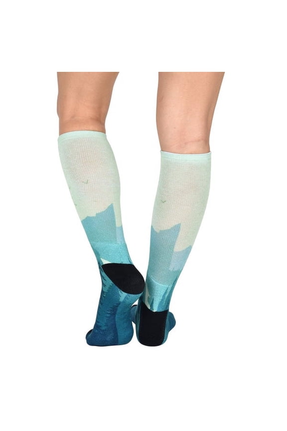 Evergreen Pattern CoolMax Socks, Nature Collection for Men & Women Eco-Friendly Knee High Socks