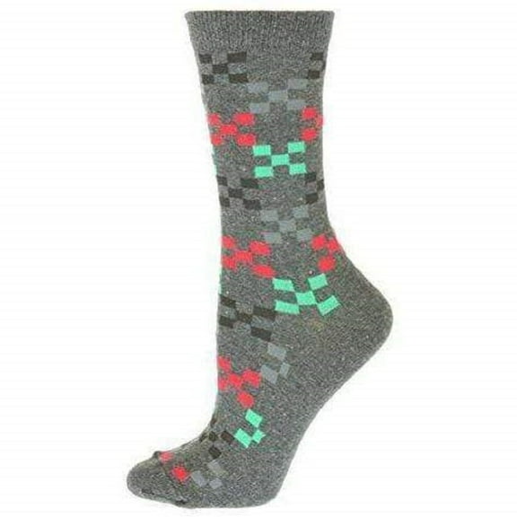 Sierra Socks Geometric Pattern Cotton Crew Socks W221SQ