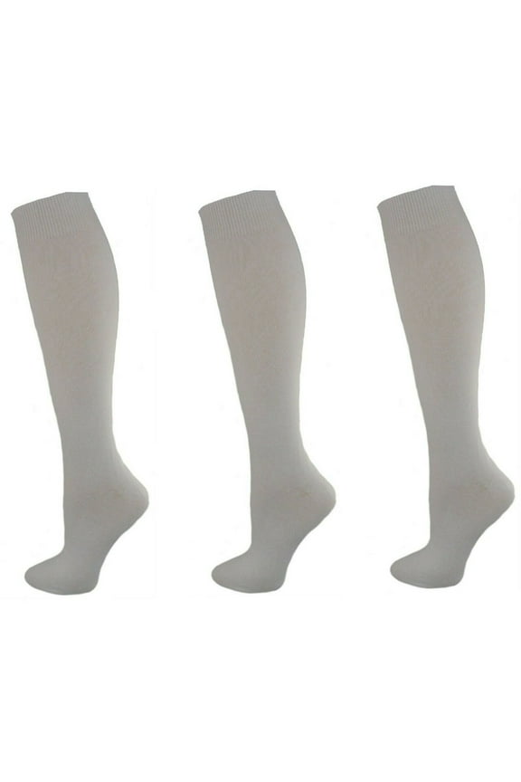 Girls’ Knee High School Socks, Cotton 3-Pack, Soft, Durable, Non-Binding Fit