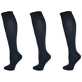 thumbnail image 1 of Sierra Socks Girls’ School Cotton Knee High Socks, 3-Pack, Soft Feel, Non-Binding Cuff, 1 of 5