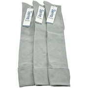 Sierra Socks Girls' School Uniform Opaque Nylon Knee High 3 Pair Pack Socks (Medium, Silver)