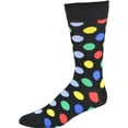 thumbnail image 1 of Sierra Socks Men Cotton Polka Dot Crew Socks M011619 (Shoe Size: 6-12, Black), 1 of 6
