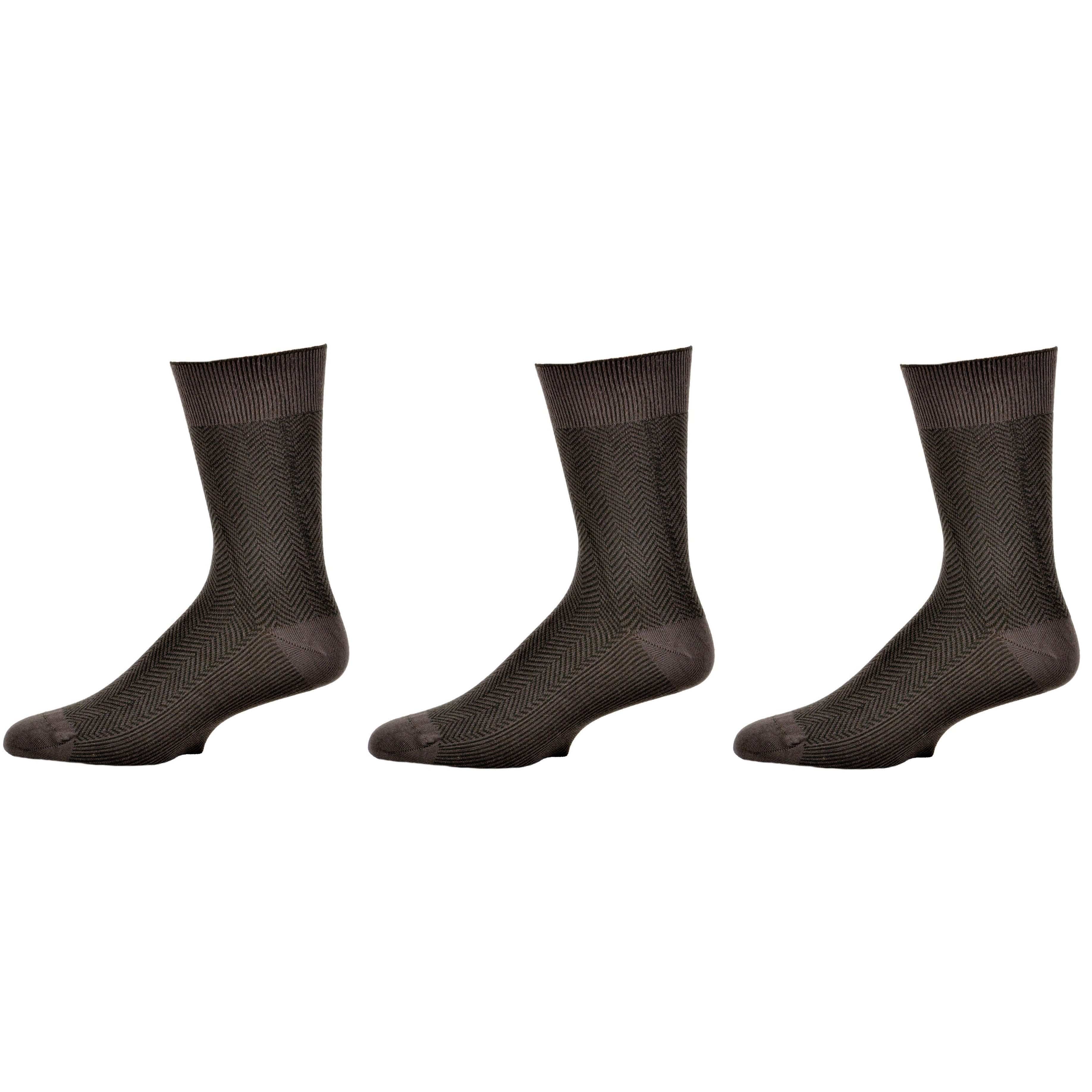 Sierra Socks Men Rayon from Bamboo Herringbone Dress Casual Crew Socks  (Shoe Size: 6-12, Brown) - Walmart.com