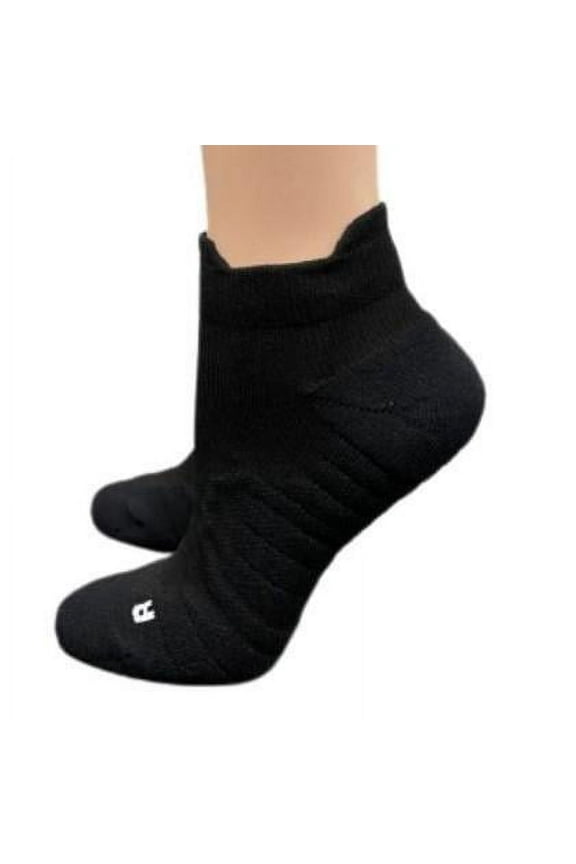 Men Running Performance No Show Ankle Hi Socks (Black, Shoe Size: 6-12)