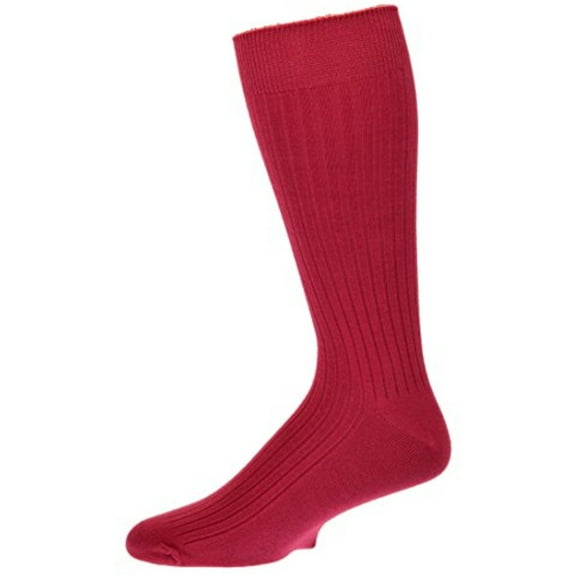 Sierra Socks Men's Combed Cotton Fine Rib Crew Dress Casual Seamless Toe Socks (Shoe Size: 6-12, Merlot)