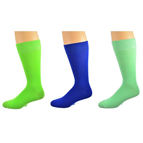 Sierra Socks Men's Crew Cotton Colorful Seamless Socks 3 Pair