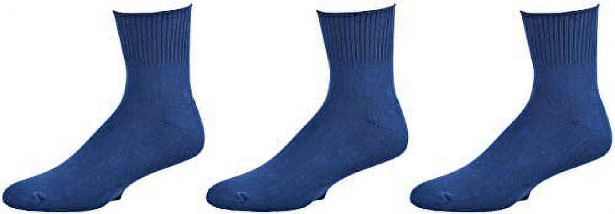Sierra Socks Men's Ankle Socks, Cushioned, Non-Binding, Navy, 3 Pair Pack