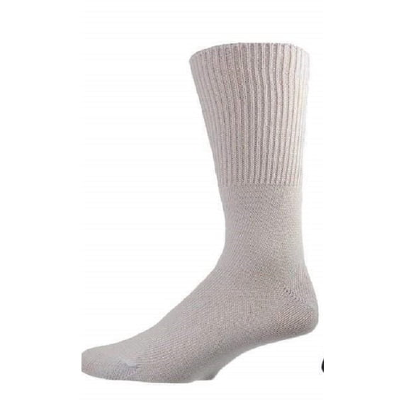 Sierra Socks Men's Diabetic Combed Cotton Crew Socks, Wide Calf Socks for Men, Cotton Crew Socks for Men, 2-Pair Pack