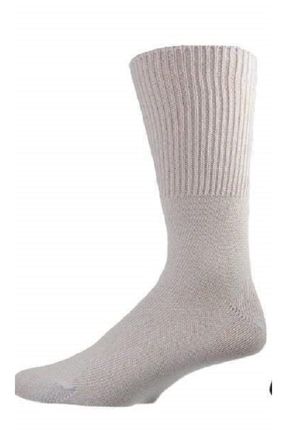 Men's Diabetic Combed Cotton Crew Socks, Wide Calf Socks for Men, Cotton Crew Socks for Men, 2-Pair Pack