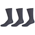 thumbnail image 1 of Sierra Socks Men's Diabetic Cotton Crew Wide Calf Socks, Ribbed & Smooth Toe, Comfortable, Breathable Dress & Casual Socks, 3 Pair Pack, 1 of 5