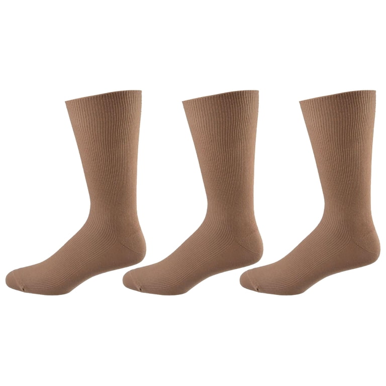 men's seamless toe cotton rib dress socks 3 pack Sierra Socks Men's Diabetic Cotton Dress Casual Crew Ribbed Smooth Toe M11
