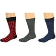 thumbnail image 1 of Sierra Socks Men's Dress Casual 3 Pair Pack Combed Cotton Crew Diamond Pattern Socks (US Shoe Size 8-12, Navy/Charcoal/Black), 1 of 11
