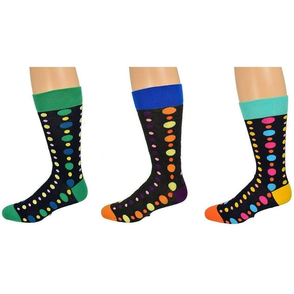 Sierra Socks Men's Dress & Casual Crew Socks, Combed Cotton Crew Socks, Patterned Crew Socks for Men's, 3 Pair Pack