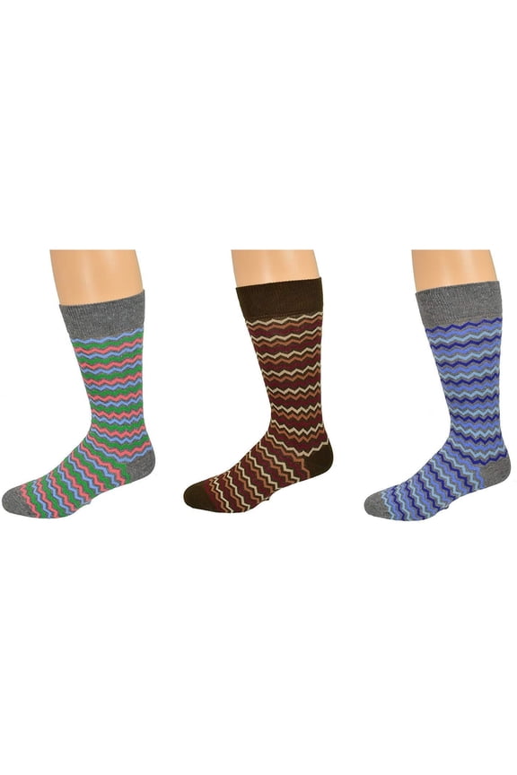 Men's Dress Socks, Combed Cotton Crew Socks, Casual and Formal Wear Socks, 3 Pair Pack