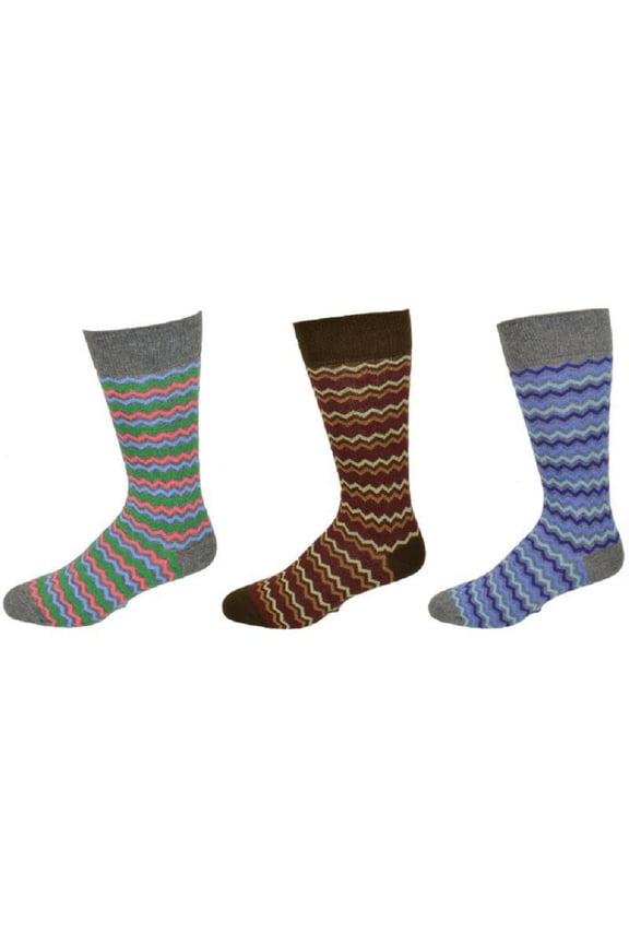 Men's Dress Socks, Combed Cotton Crew Socks, Casual and Formal Wear Socks, 3 Pair Pack