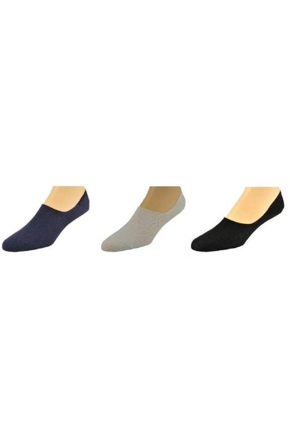 Men's Performance Combed Cotton Invisible Socks with Silicone 3 pair pack M11139E