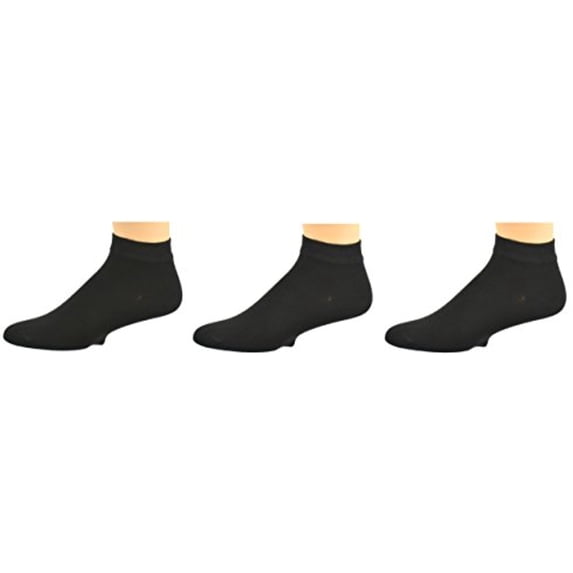 Sierra Socks Men's Socks No Show Seamless Toe Socks 3 Pair Pack Medium Black
