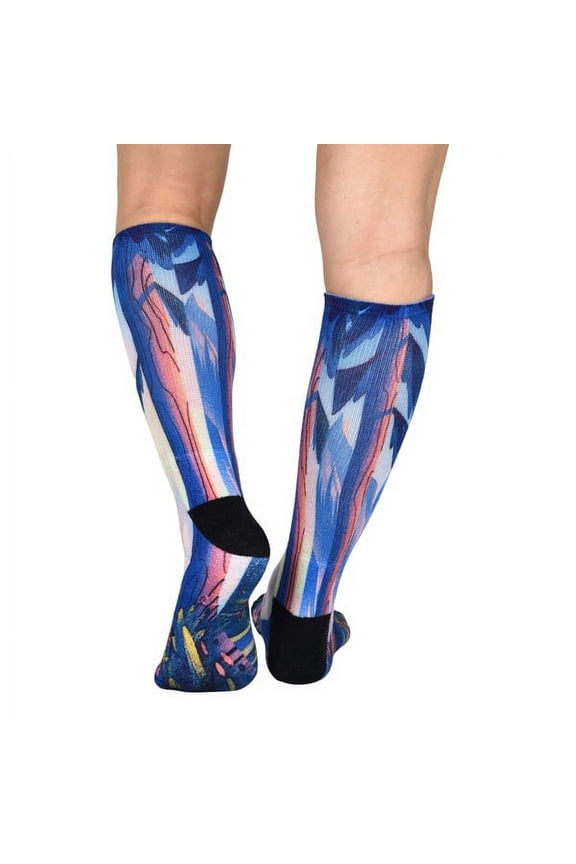 Morning Hike Pattern CoolMax Socks, Nature Collection for Men & Women Eco-Friendly Colorful Crew Socks