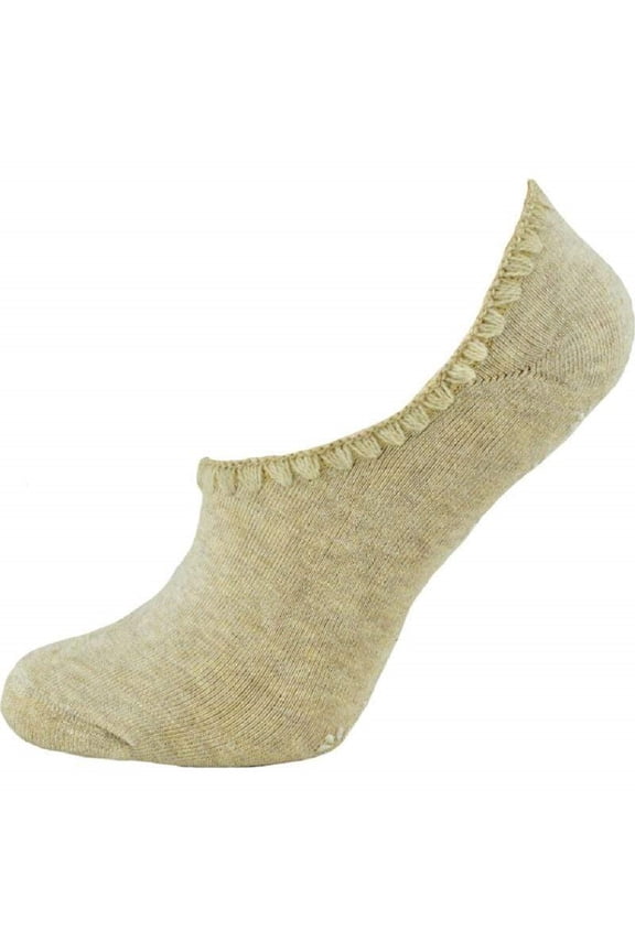No Show Invisible Rayon from Bamboo Socks W121318 (One Size Large, Fits Shoe Size 4-10, Tan)