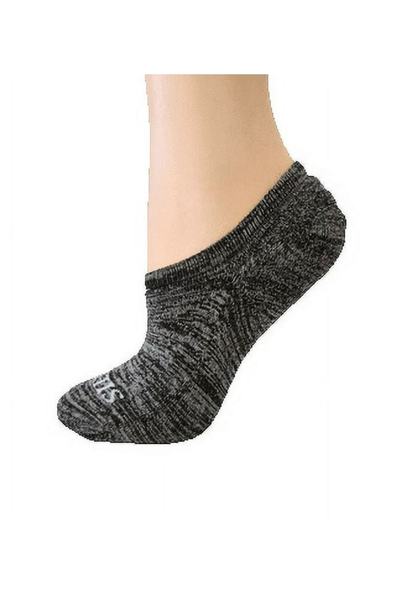 No Show Socks Arch Seamless Toe Cushioned Socks Black