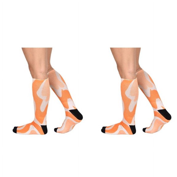 Sierra Socks Orange Creamsicle Pattern CoolMax Socks, Nature Collection for Men & Women Eco-Friendly Knee High Socks