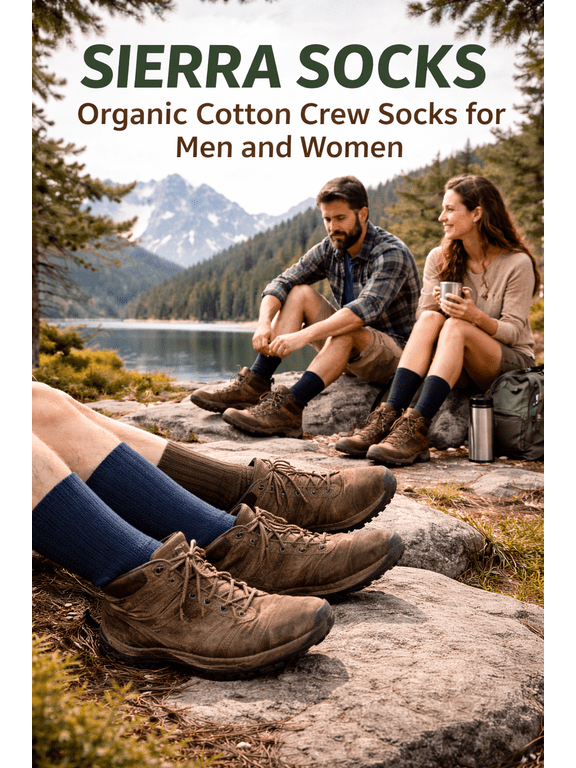 Organic Cotton Crew Socks for Men and Women, Soft, Comfortable, and Eco-Friendly Solid Color Socks