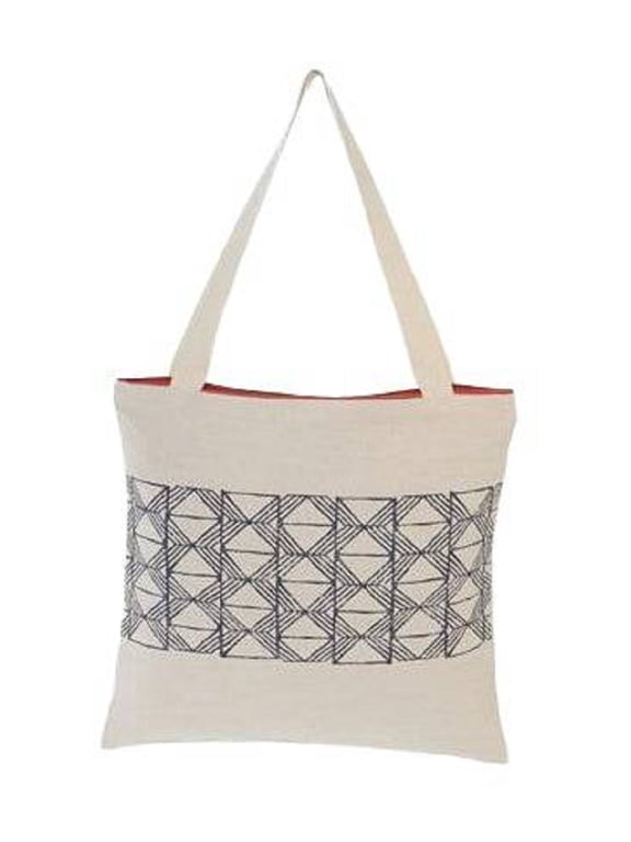 Shoulder Tote Cotton Handbag, Women's Cotton Handbag, Shopping Cotton Handbag, Sofia (Purple Grey)