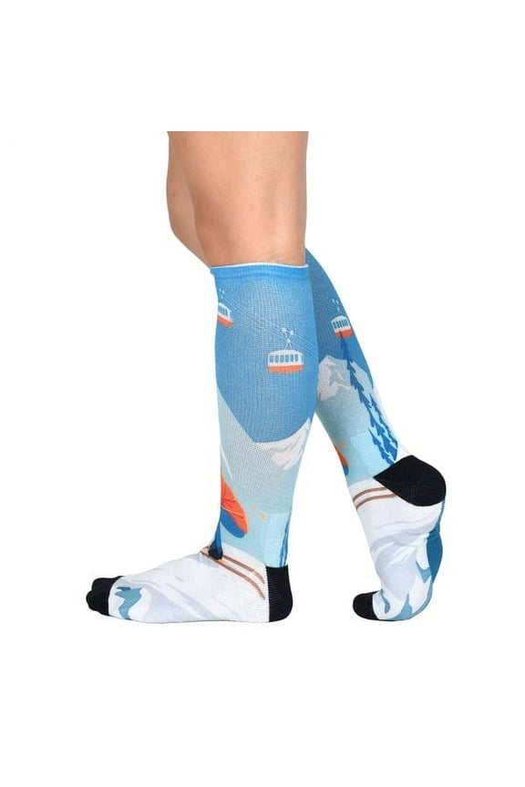 Steep Slopes Pattern CoolMax Socks, Nature Collection for Men & Women Eco-Friendly Colorful Knee High Socks
