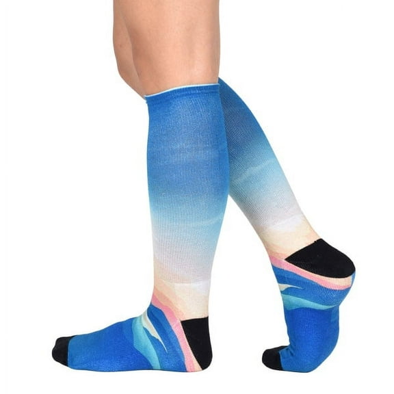 Sierra Socks Sunrise Pattern CoolMax Socks, Nature Collection for Men & Women Eco-Friendly Colorful Knee High Socks