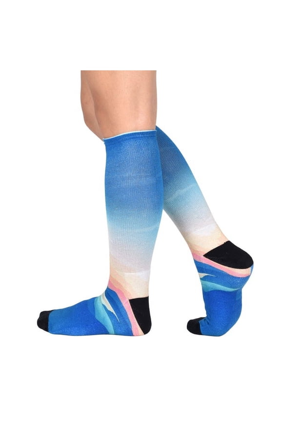 Sunrise Pattern CoolMax Socks, Nature Collection for Men & Women Eco-Friendly Colorful Knee High Socks
