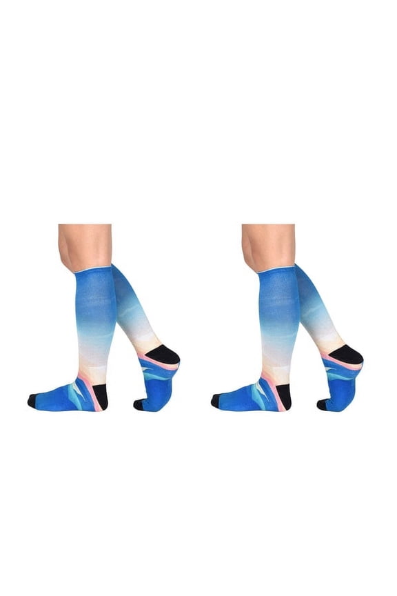 Sunrise Pattern CoolMax Socks, Nature Collection for Men & Women Eco-Friendly Colorful Knee High Socks